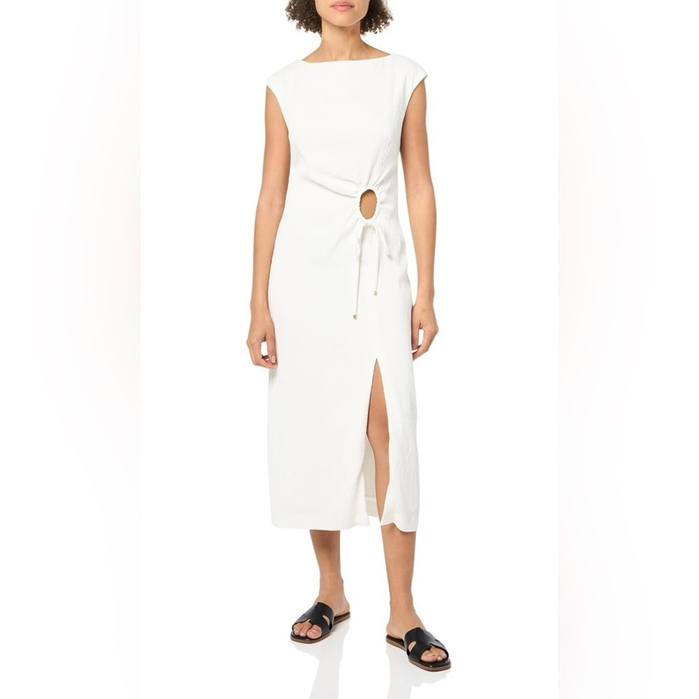 Trina Turk Women's Plisse midi Dress, Whitewash